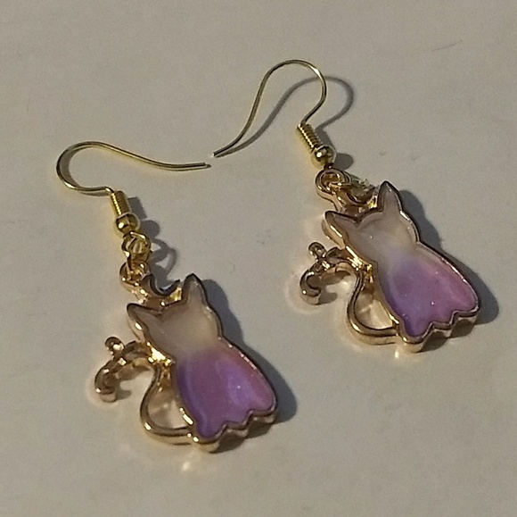 Jewelry - KITTY CAT EARRINGS - Cute Kitten Gold Jewelry Jewelry - KITTY CAT EARRINGS - Cute Kitten Gold Jewelry